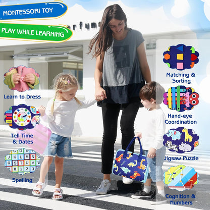 BusyNest Montessori Toddler Activity Board travel use