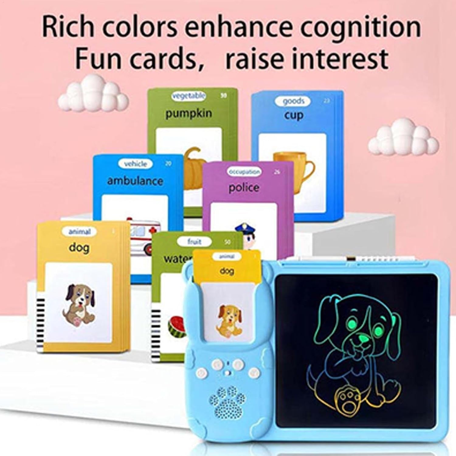 Talking Flash Card Learning Tablet for Kids interactive cards