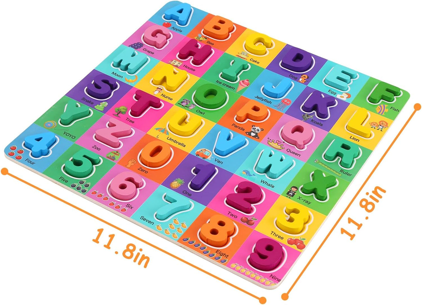 Wooden Alphabet Puzzles Ages 3-5, Alphabet and Number Puzzle with ABC Learning for Kids Ages 3 4 5, Preschool Learning Toys with Chunky ABC Puzzle Board for Girls Boys Kindergarten