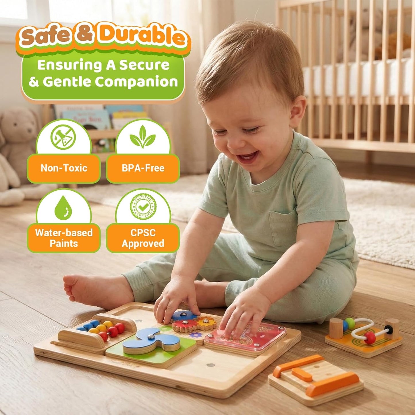 BusyNest Montessori Busy Board for Toddlers preschool game