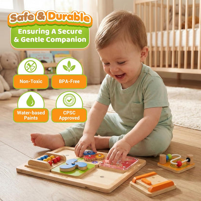 BusyNest Montessori Busy Board for Toddlers preschool game