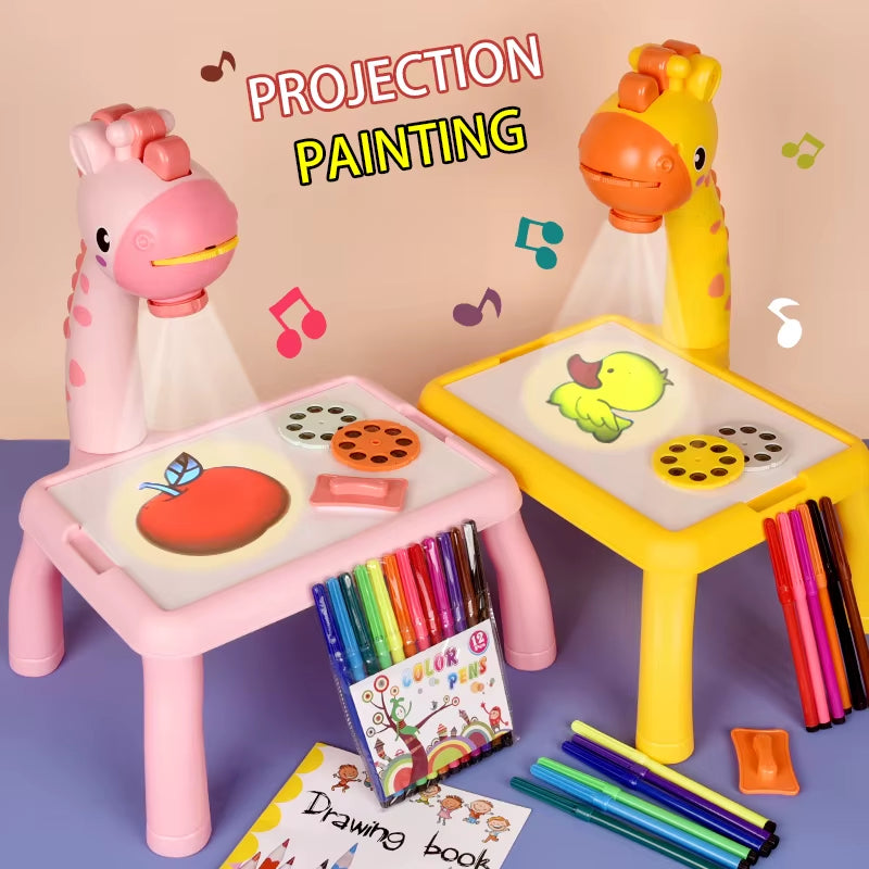 DrawGlow Children Projection Drawing Board glowing projection demo for tracing