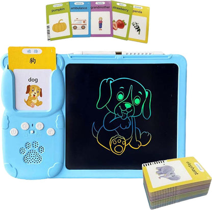 Talking Flash Cards, 2-In-1 Pocket Speech Cards, Educational Audible Learning with Interactive Reading Device, Drawing Tablet For, Preschool, Kids Learning, 9.45X6.69X0.59 In