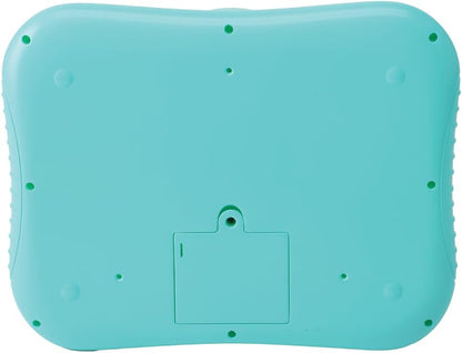 Back view of the Lexibook Bilingual Learning Tablet for Kids in turquoise color.