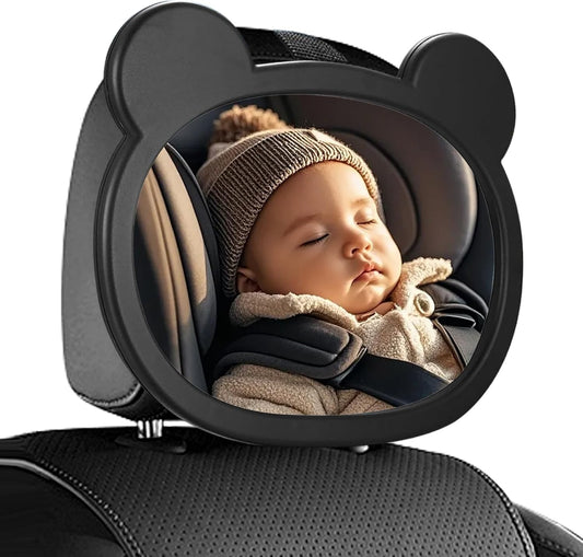 Specchietti Seggiolino Orientabile,Specchio Auto Sicuro per Bambini Con Ampia Visuale Chiara Installazione Rapida Visione Chiara Ampia Rotazione 45° Inclinabile per Sedile Posteriore Neonato