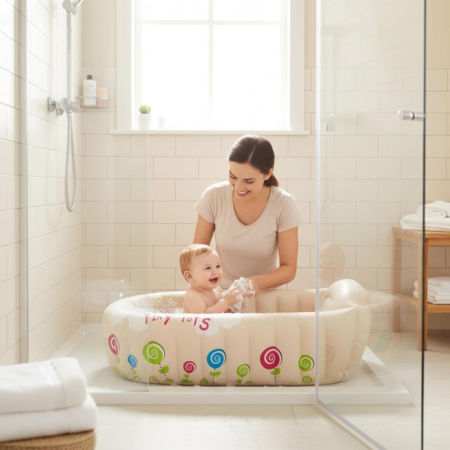 SUN CLUB Inflatable Baby Bathtub portable baby bath