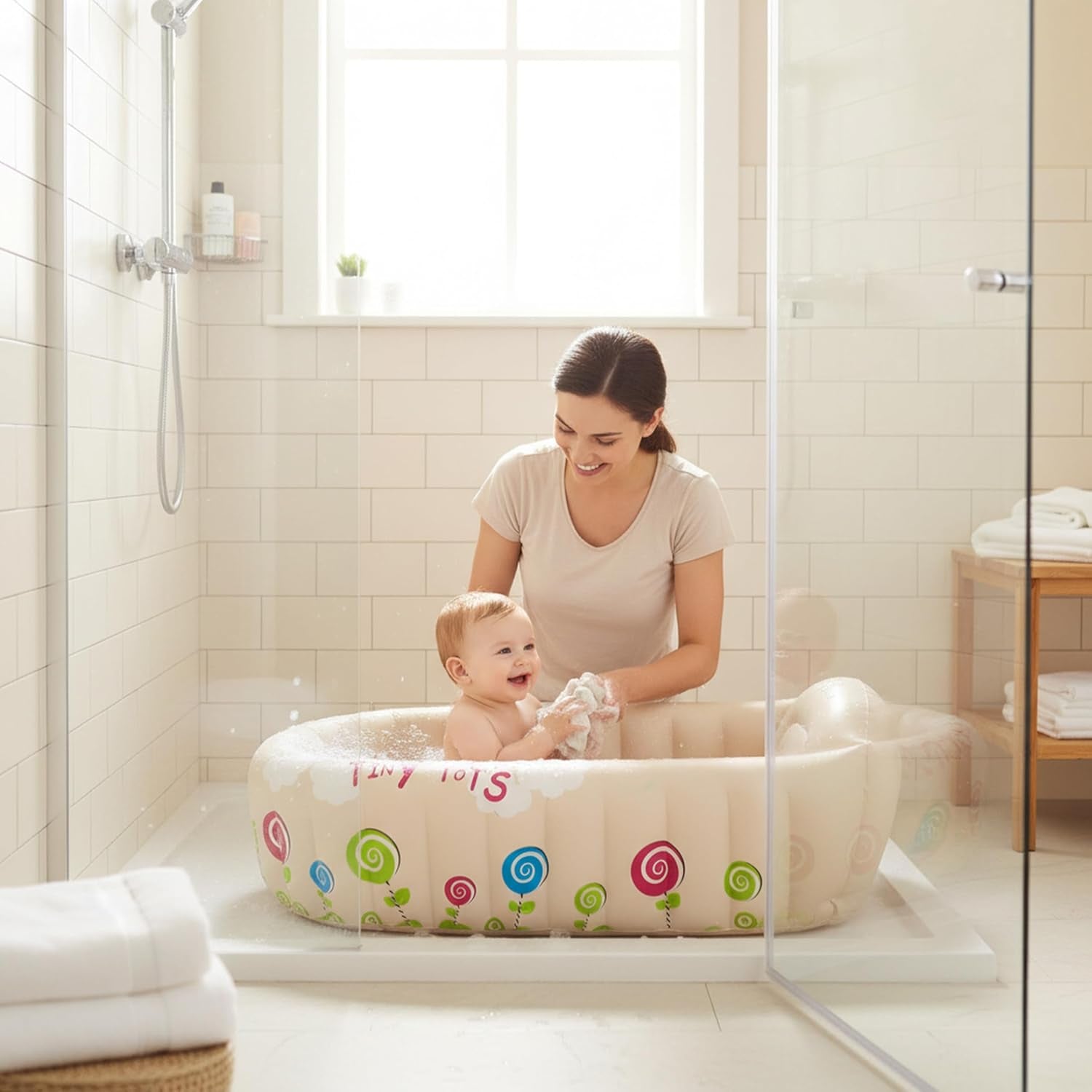 SUN CLUB Inflatable Baby Bathtub portable baby bath
